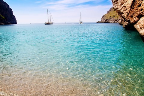 Escorca Sa Calobra beach in Mallorca balearic islands Torrent de Parlos