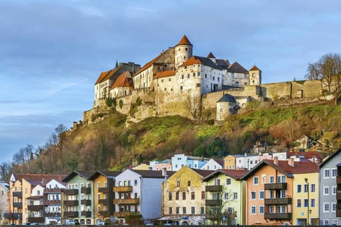 Burghausen Castle on the hill in Burghausen, Germany, Europe