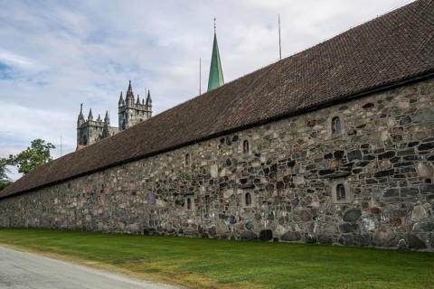 View of the Nidaros Cathedral in Trondheim, Norway, Europe