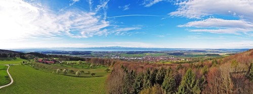 Panorama of the whole of Lake Constance during a foehn wind, taken from the Gehrenberg observation