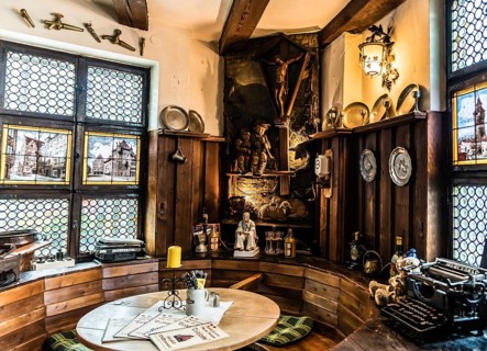 Germany, 07 26 2018: Interior design of an old sausage restaurant, Europe