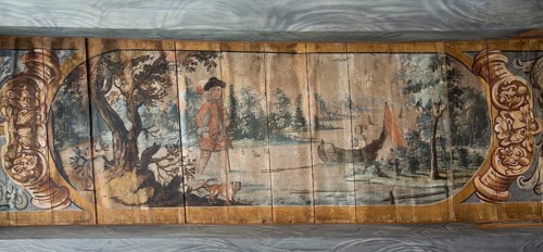 Ceiling painting of a 17th century love story as a comic strip, St., Sankt, Saint