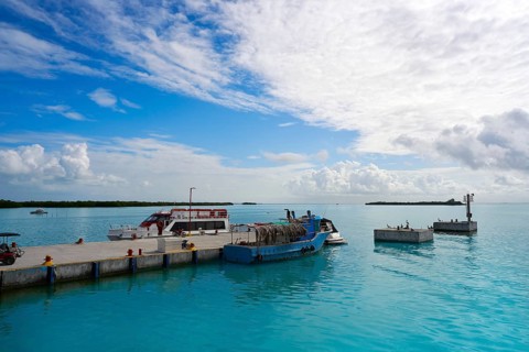 Holbox island port in Quintana Roo of Mexico