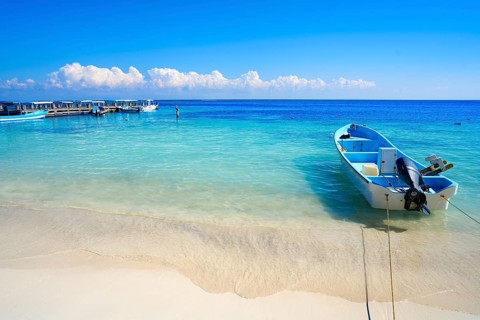 Puerto Morelos beach in Mayan Riviera Maya of Mexico