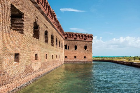 Old historic Spanish fort on Dry Tortugas Island, Florida, USA, North America