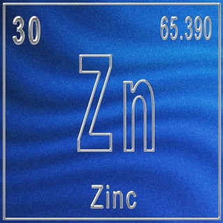 Zinc chemical element, Sign with atomic number and atomic weight, Periodic Table Element