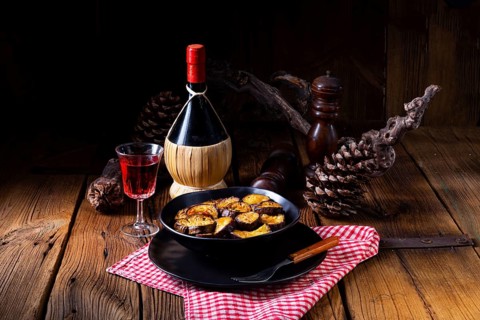 Melitzanes Tiganites fried aubergines in Greek style