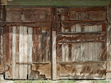 Old wooden doors. Wooden boards made