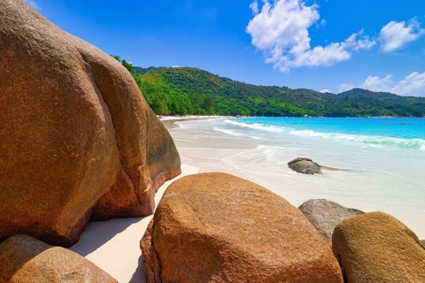 The Beach Anse Lazio, Praslin, Seychelles Island, Indian Ocean
