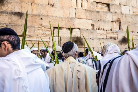 The blessing of the Cohenim in the Old City of Jerusalem. The second day of days of Passover. Jews