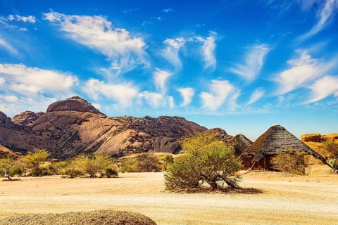 Africa. Namibia. Spitzkoppe is a small picturesque rock massif in Namibia. Magnificent stone