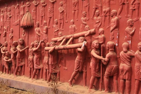 Terracotta murals, jagdalpur, bastar, chhattisgarh, india, asia