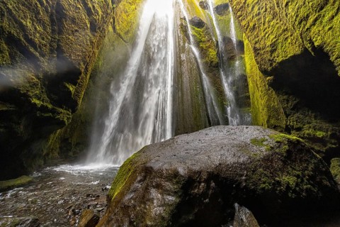 Gljúfrabúi waterfall, south coast, Iceland, Europe