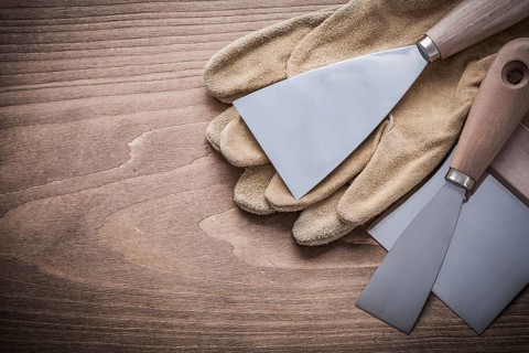 Working glove putty knife paint scraper