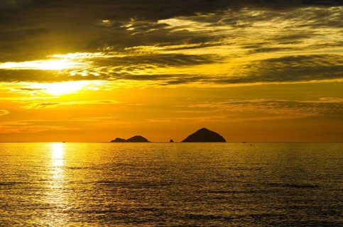 Dawn at sea beach in Nhatrang, Vietnam, Asia