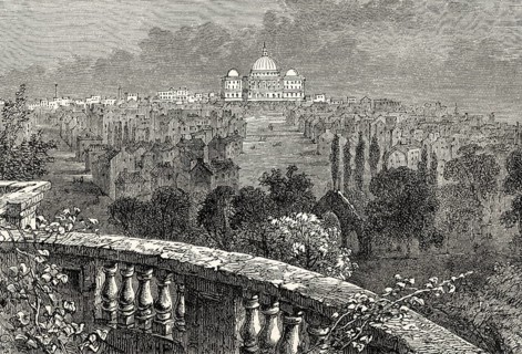 View from the White House to the original Capitol building completed in 1800, Washington, USA,