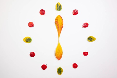 Autumn Time - Clock of autumn leafs