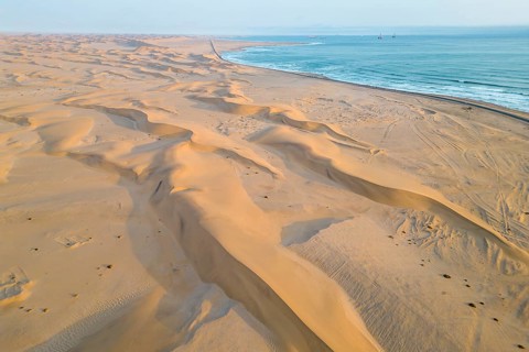 Dunes near Swakopmund, sand, sea, aerial view, Namibia, Africa