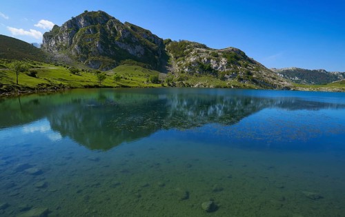 Enol lake at Picos de Europa in Asturias of Spain