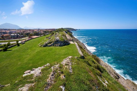Llanes El Sablon beach in Asturias of Spain