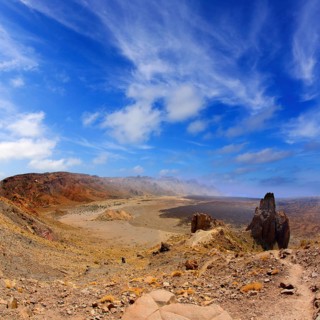 Canary islands in Tenerife Teide National Park The Cathedral mountain