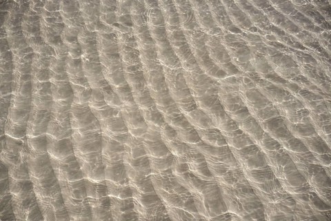 Caribbean transparent water beach reflections in shallow white sand bottom