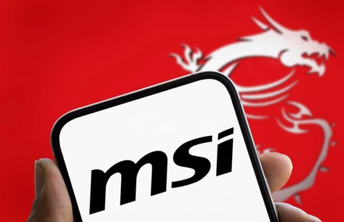 Msi logo is displayed on smartphone. MSI is a Taiwanese multinational information technology