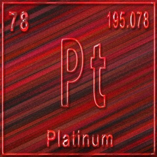 Platinum chemical element, Sign with atomic number and atomic weight, Periodic Table Element
