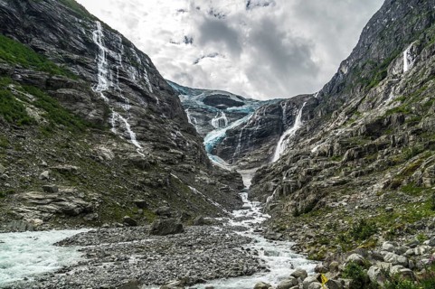 The Kjenndalsbreen is part of the Jostedalsbreen, one of the largest glaciers in Norway, and forms