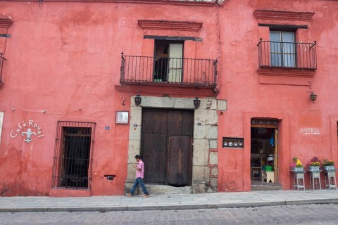 Facade of old style a mexican house. Oaxaca, Oaxaca. Mexico