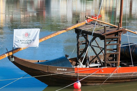 Taylor's Port wine boat called Rabelo, Vila Nova de Gaia, Porto, Portugal, Europe