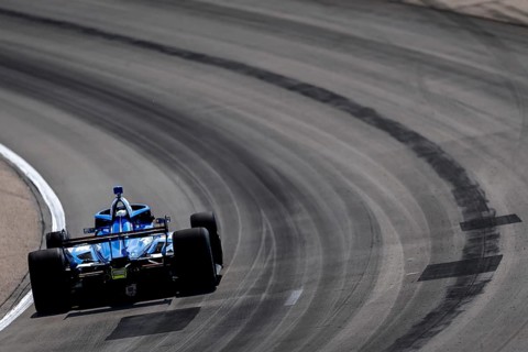KYFFIN SIMPSON (R) (4) of Bridgetown, Barbados practices for the Hy-Vee Homefront 250 at Iowa
