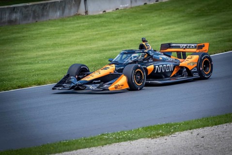 PATO OWARD (5) of Monterey, Mexico practices for the XPEL Grand Prix at Road America in Elkhart