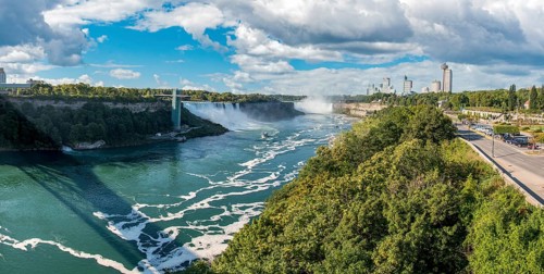 Famous Niagara Falls on a sunny day from Canadian side, Canada, North America
