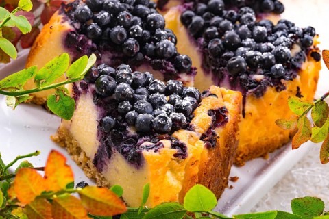 Cheesecake blueberries