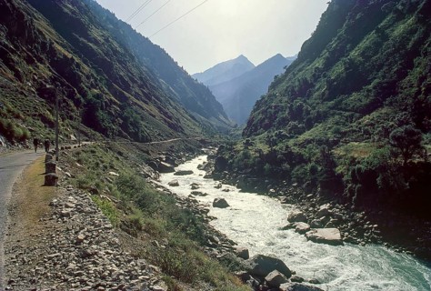 Sutlej river, karcham, himachal pradesh, India, Asia