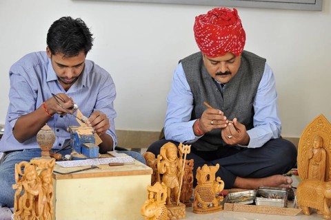 Mahesh jangid and rohit jangid carving, jaipur, rajasthan, Asia, India NO MR