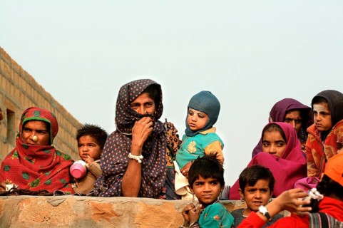 Village people Jaisalmer Rajasthan India Asia