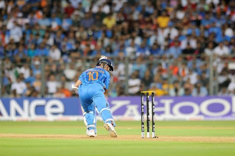 Batsman Sachin Tendulkar 2011 ICC World Cup Final Sri Lanka Wankhede Stadium Mumbai