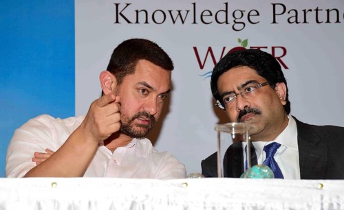 Bollywood actor Aamir Khan Kumar Mangalam Birla Aditya Birla Group press conference announce