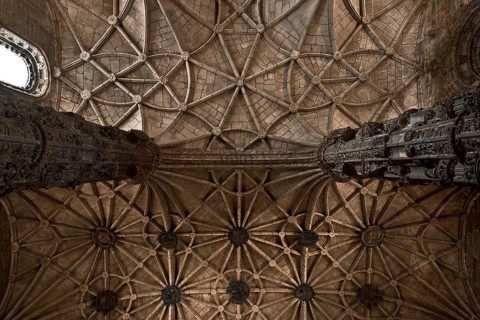 Hieronymus monastery, church, vault with metal emblem discs, St., Sankt, Saint