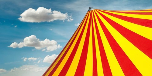 Red and yellow circus dome