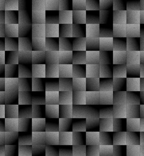 A modern abstract design featuring repetitive squares with a gradient creating a 3D effect in black