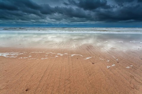 North sea coast at storm, North Holland, Netherlands