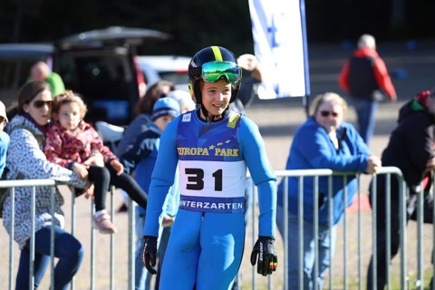 Leonie Scherer (SC St. Peter) at the autumn closing ski jumping event and open day at SC