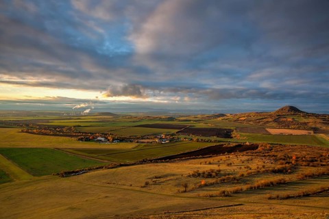 Amazing autumn view from Rana Hill in Central Bohemian Uplands, Czech Republic. Central Bohemian