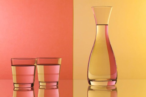 Glasses of water on the glass table