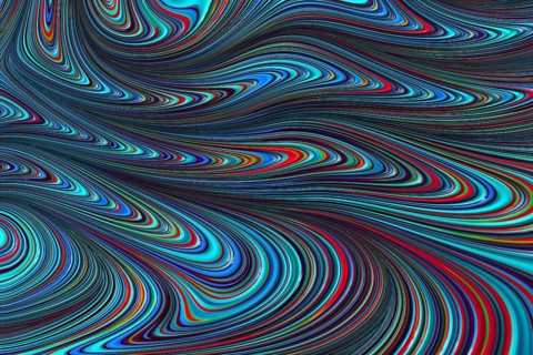 Abstract wavy background - computer-generated image. Fractal geometry: curved concentric waves like