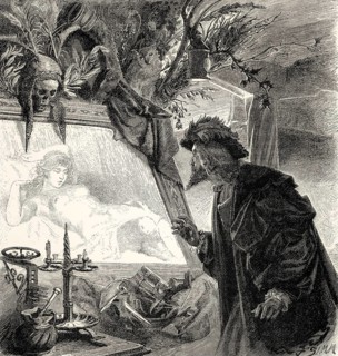 The witch, Faust, first part of the tragic play Faust by Johann Wolfgang von Goethe