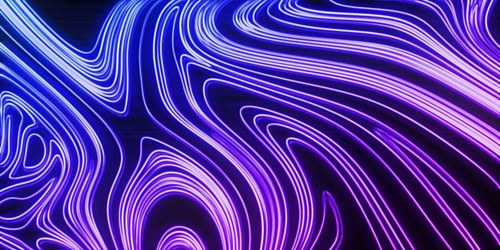Neon Glow blue and purple lines on a dark background, Cyberpunk background